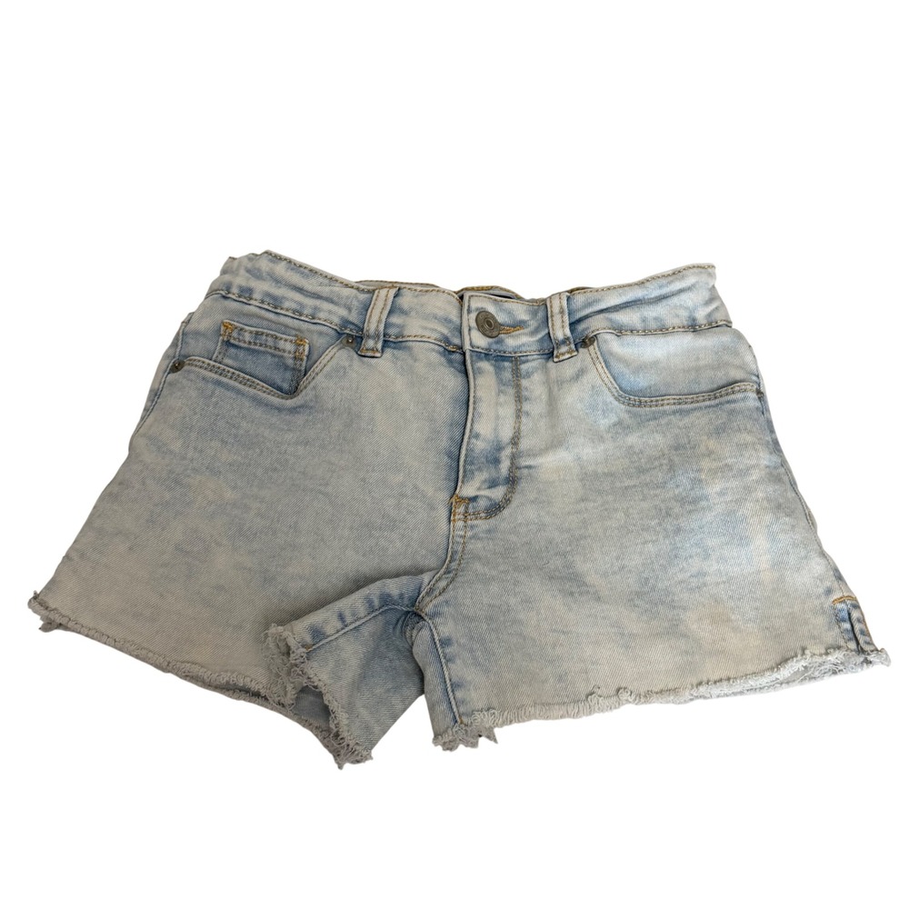 Hudson Girls Light Wash Mid Rise Cut Off Denim Shorts Size 10‎ Adjustable Waist